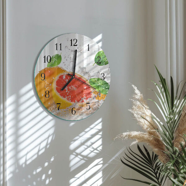 Wanduhr rund Grapefruit