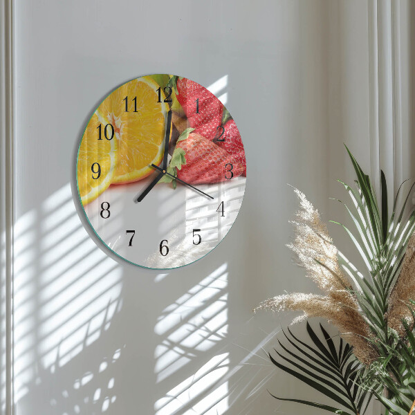 Wanduhr rund Obst