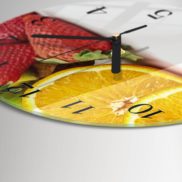 Wanduhr rund Obst