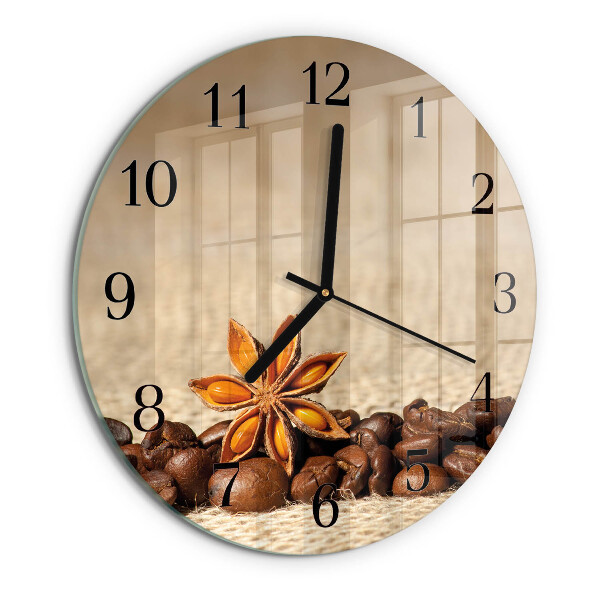 Wanduhr rund Kaffeebohnen