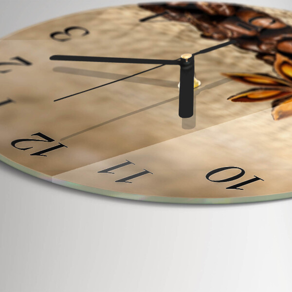 Wanduhr rund Kaffeebohnen