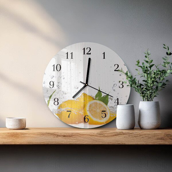 Wanduhr rund Zitronen