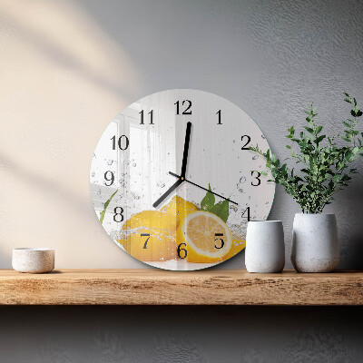 Wanduhr rund Zitronen