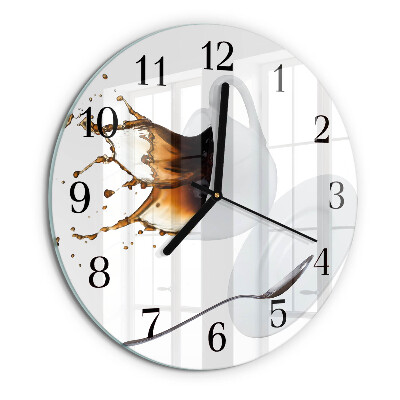 Wanduhr rund Tasse Kaffee