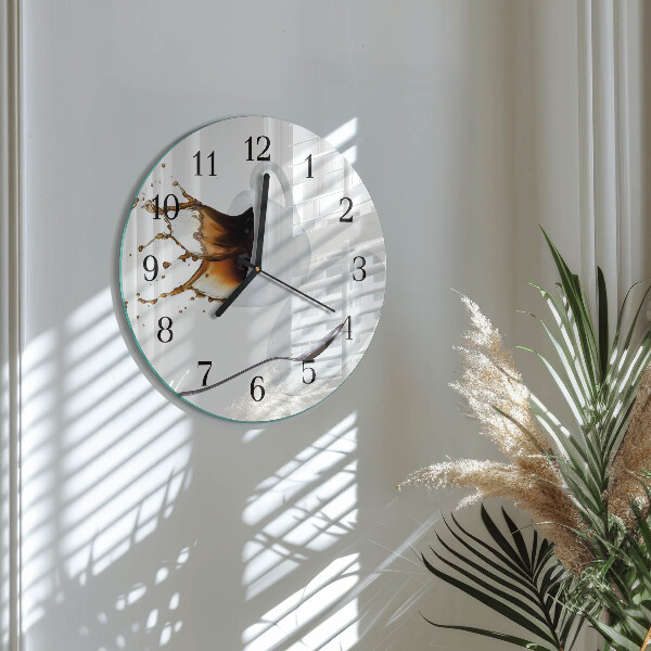 Wanduhr rund Tasse Kaffee