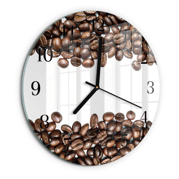 Wanduhr rund Kaffeebohnen