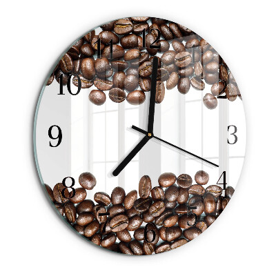 Wanduhr rund Kaffeebohnen