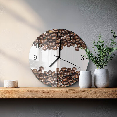 Wanduhr rund Kaffeebohnen