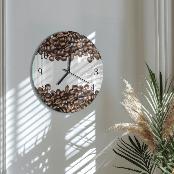 Wanduhr rund Kaffeebohnen