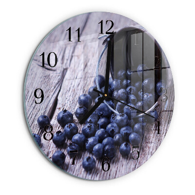 Wanduhr rund Blaubeeren