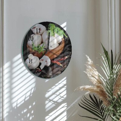 Wanduhr rund Pilze