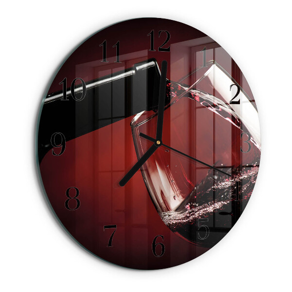 Wanduhr rund Weinglas
