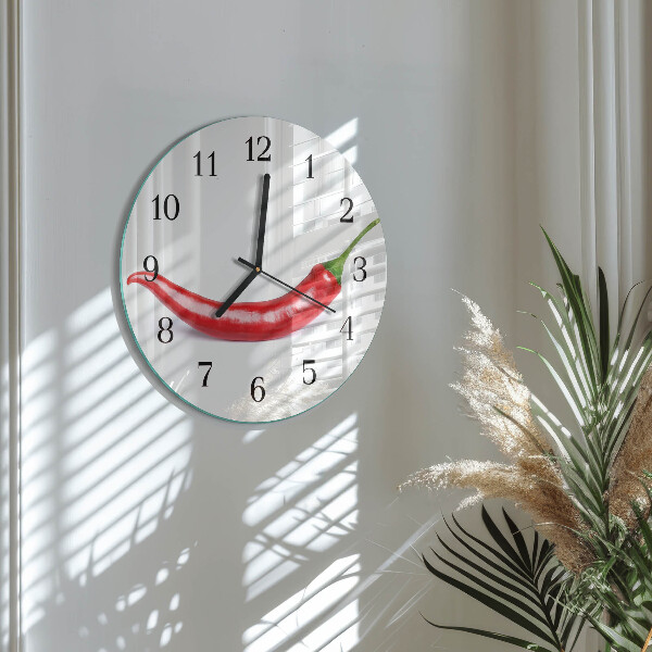 Wanduhr rund Chili-Pfeffer