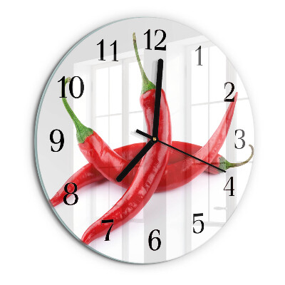 Wanduhr rund Chilischoten