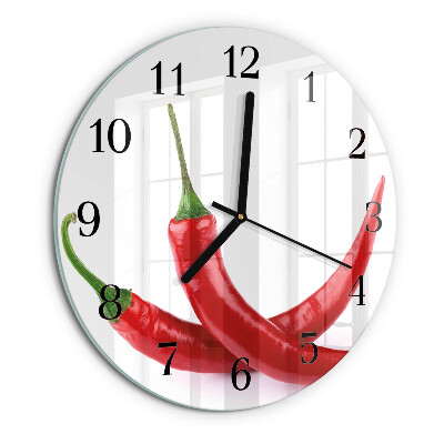 Wanduhr rund Chilischoten