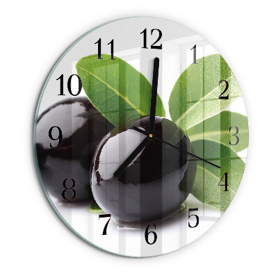Wanduhr rund Oliven