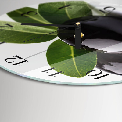 Wanduhr rund Oliven