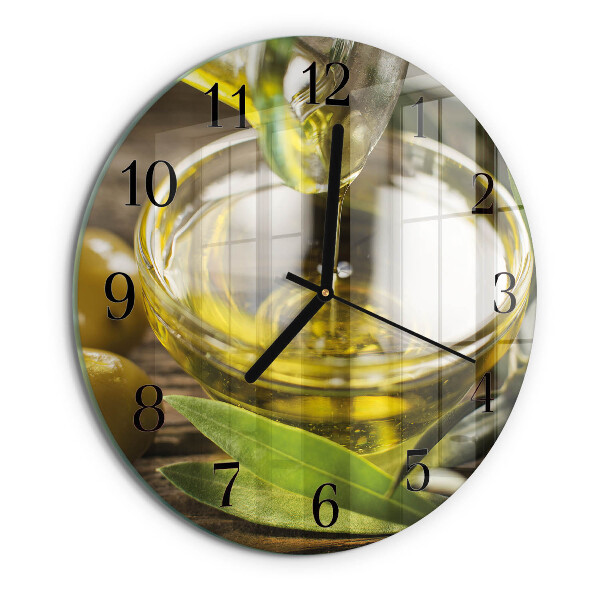 Wanduhr rund Olivenöl