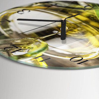 Wanduhr rund Olivenöl