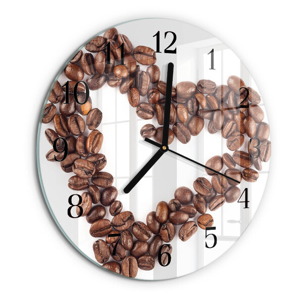 Wanduhr rund Kaffeebohnen