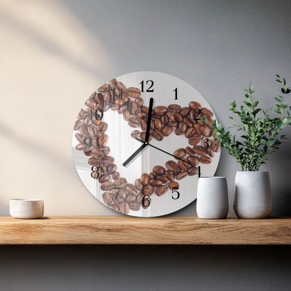 Wanduhr rund Kaffeebohnen