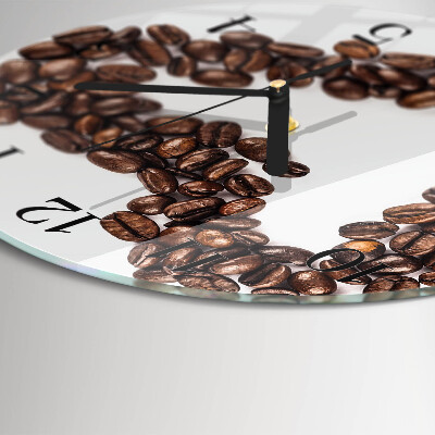 Wanduhr rund Kaffeebohnen