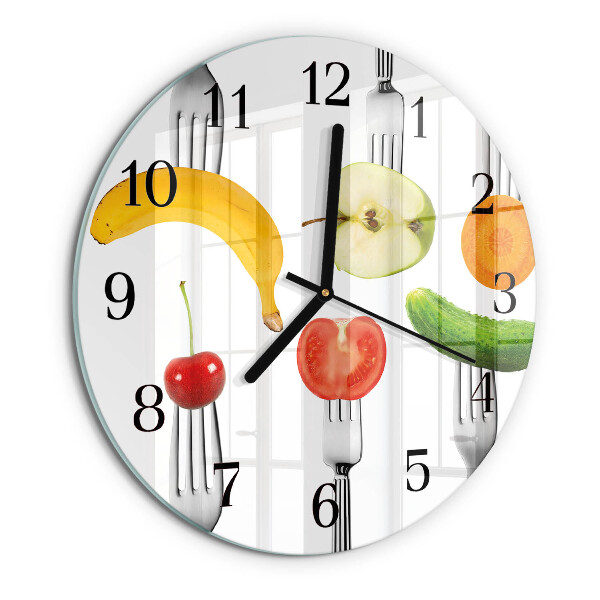 Wanduhr rund Obst