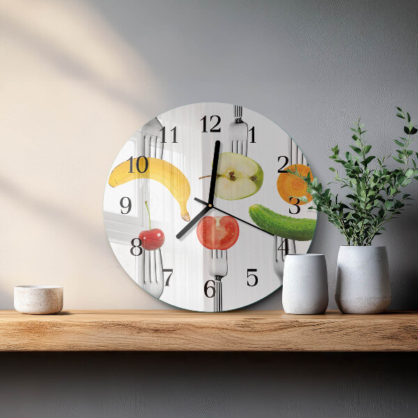 Wanduhr rund Obst