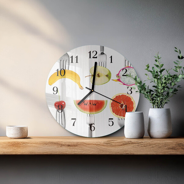 Wanduhr rund Obst