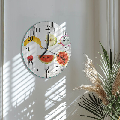 Wanduhr rund Obst