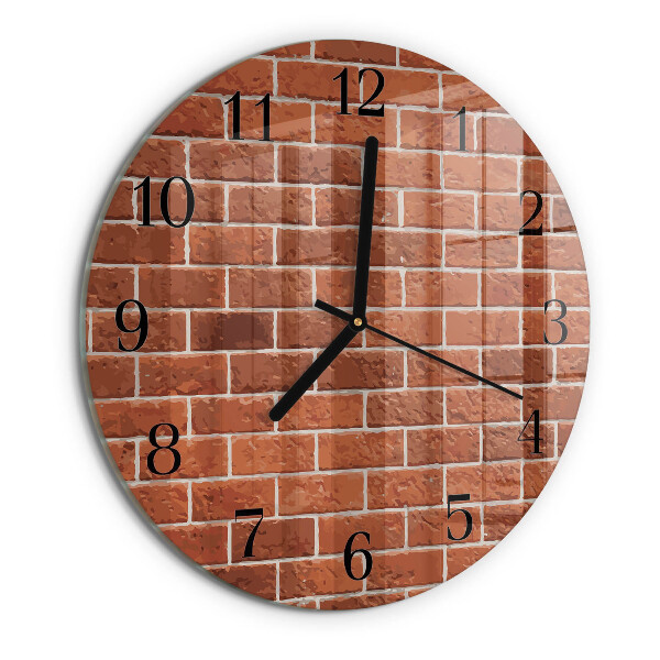 Wanduhr rund Ziegelmauer