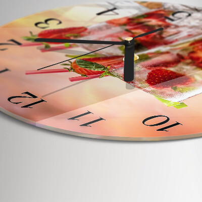 Wanduhr rund Erdbeeren