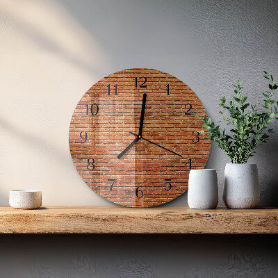 Wanduhr rund Ziegelsteine