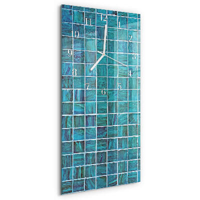 Vertikale Uhr Blaue Fliesen