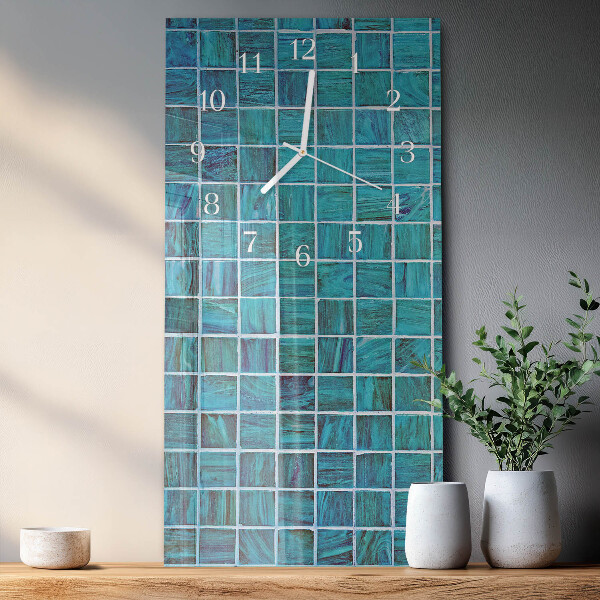 Vertikale Uhr Blaue Fliesen