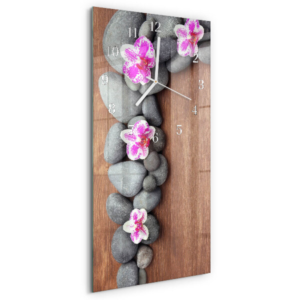 Vertikale Uhr Orchideensteine