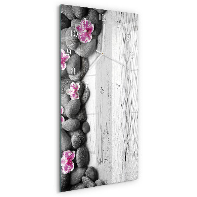 Vertikale Uhr Orchideensteine