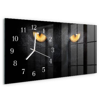 Horizontale Uhr Katze