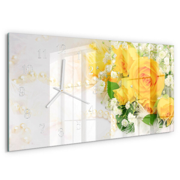 Horizontale Uhr Blumen