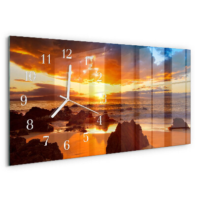 Horizontale Uhr Sonnenuntergang