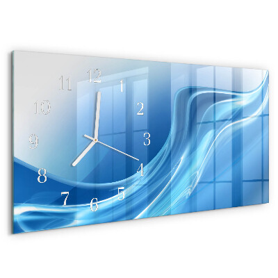 Horizontale Uhr Blaue Wellen