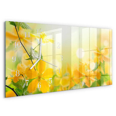 Horizontale Uhr Blumen
