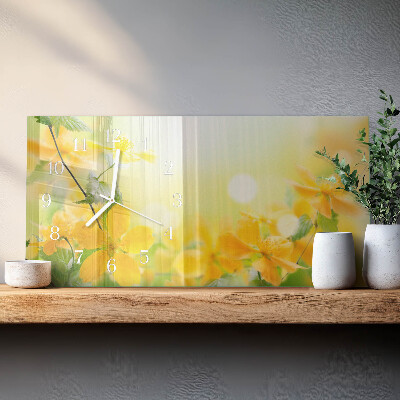 Horizontale Uhr Blumen