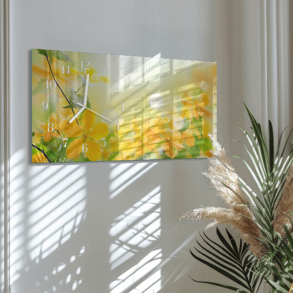 Horizontale Uhr Blumen