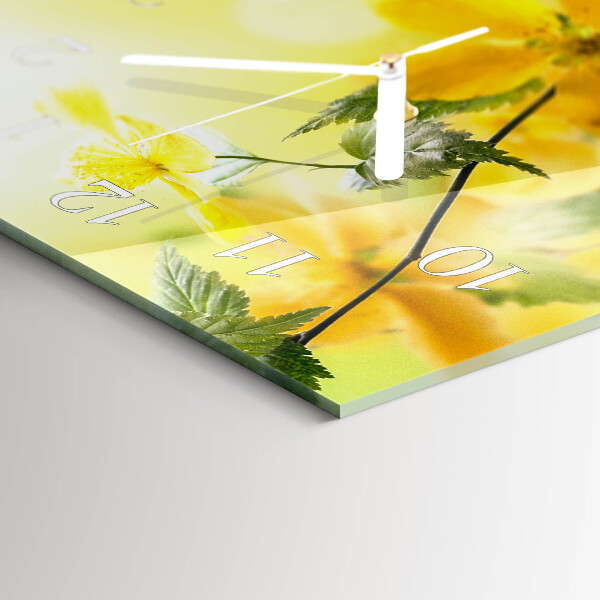 Horizontale Uhr Blumen