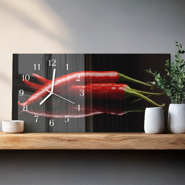 Horizontale Uhr Chilischoten