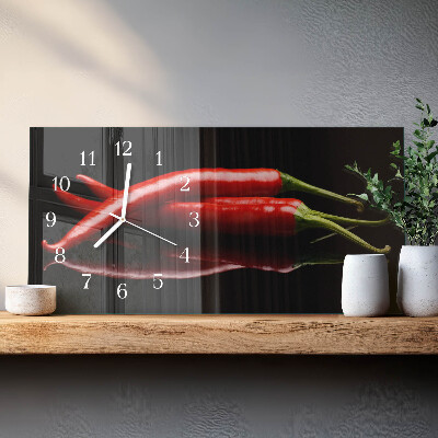 Horizontale Uhr Chilischoten