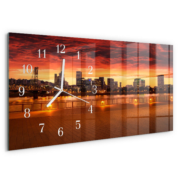 Horizontale Uhr Sonnenuntergang
