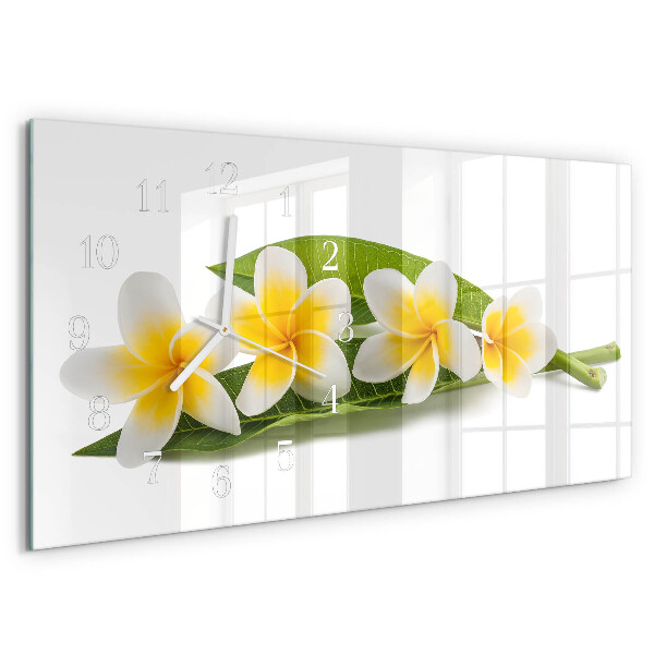 Horizontale Uhr Blumen