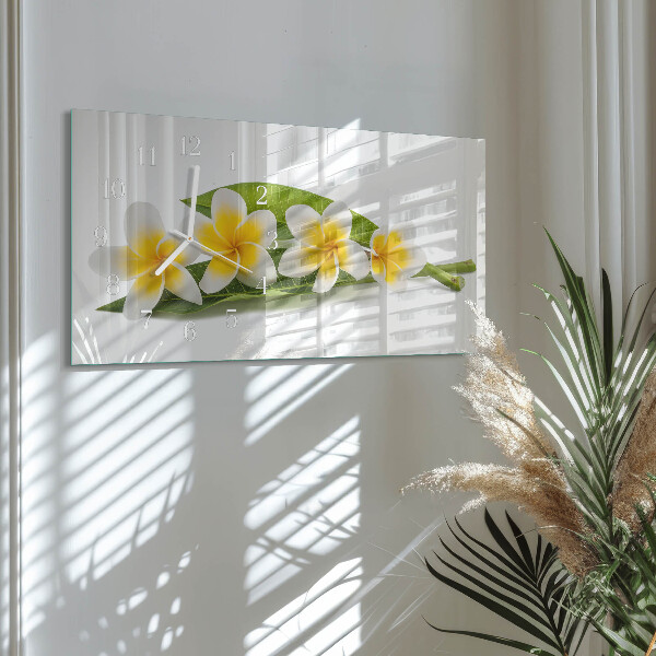 Horizontale Uhr Blumen